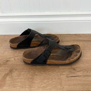 Birkenstock Gizeh black Narrow Leather Sandals